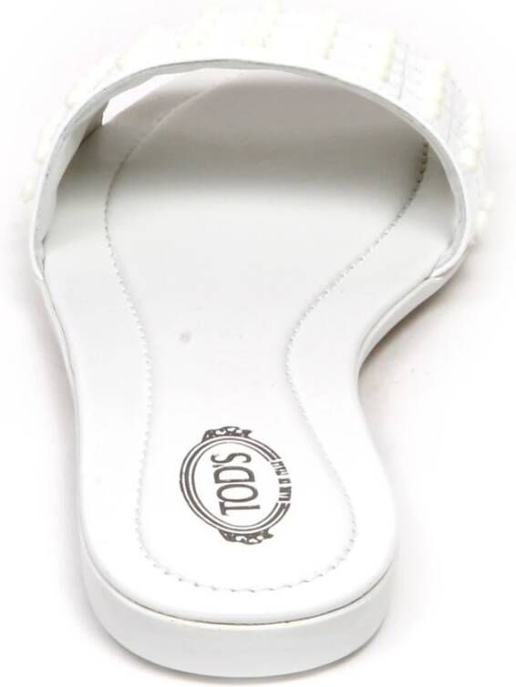Tod's Witte Patent Sandaal met Rubber Studs