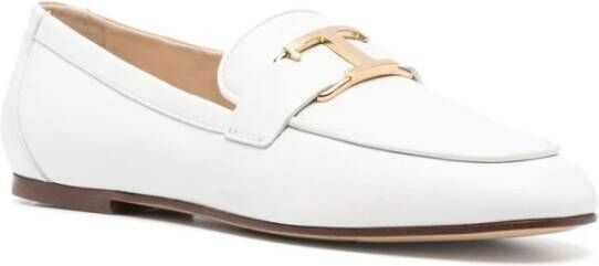 TOD'S Witte platte schoenen Cuoio LEG White Dames