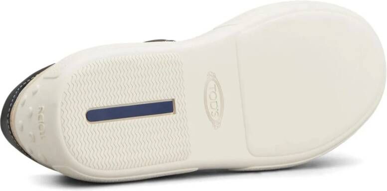 TOD'S Witte platte sneakers met leren details White Heren