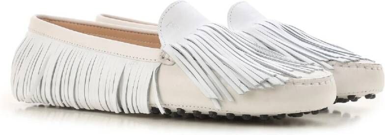 TOD'S Witte Suède Rijmocassins voor Dames White Dames