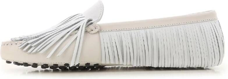 TOD'S Witte Suède Rijmocassins voor Dames White Dames