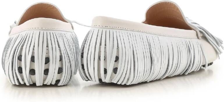 TOD'S Witte Suède Rijmocassins voor Dames White Dames