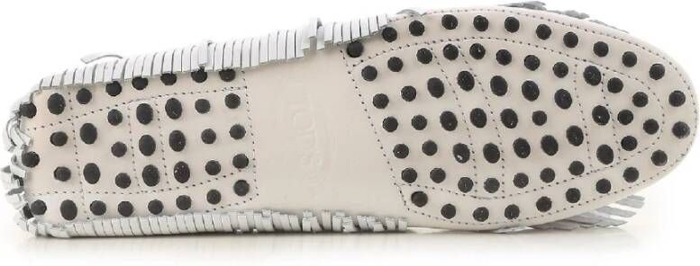 TOD'S Witte Suède Rijmocassins voor Dames White Dames