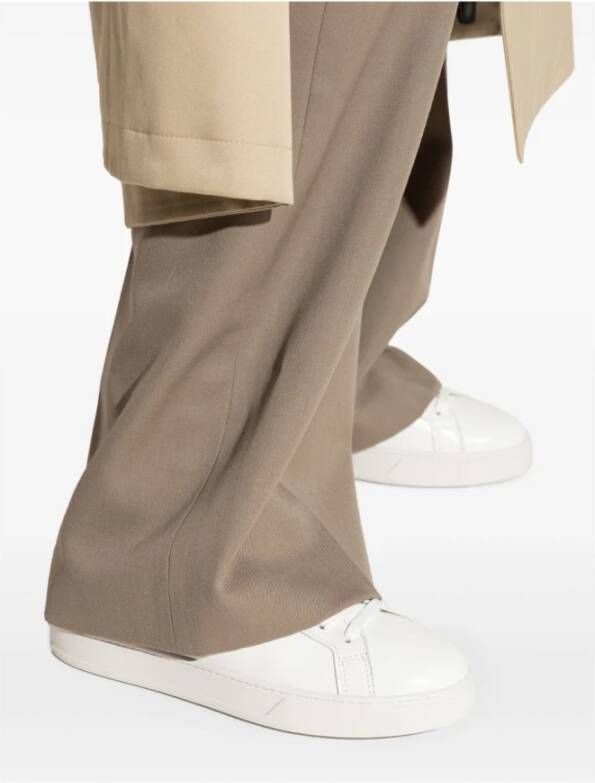 Tod's Witte Veterschoenen Platte Zool