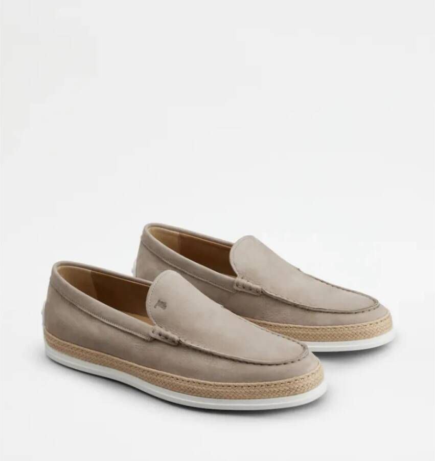 TOD'S Zijden Nubuck Slip-On Sandalen Beige Heren