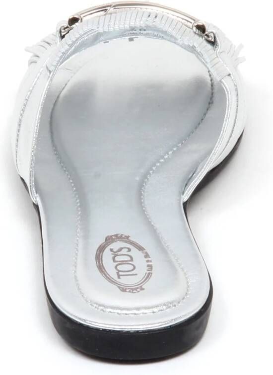 Tod's Zilveren Franje Sandaal Schoen