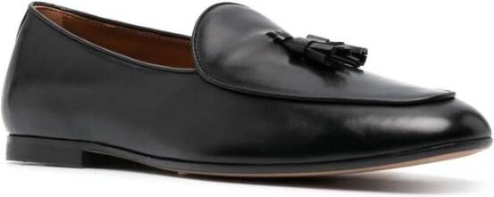 TOD'S Zwart Leren Kwast Detail Amandel Teen Black Heren