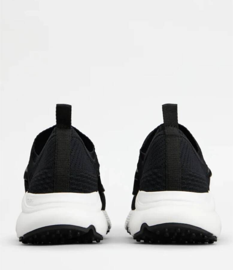 Tod's Zwarte Gebreide Sneakers met Leren Ketting