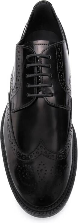 Tod's Zwarte geperforeerde laarzen met vetersluiting