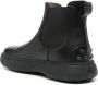 Tod's Zwarte Leren Enkellaars met Elastische Zool - Thumbnail 2