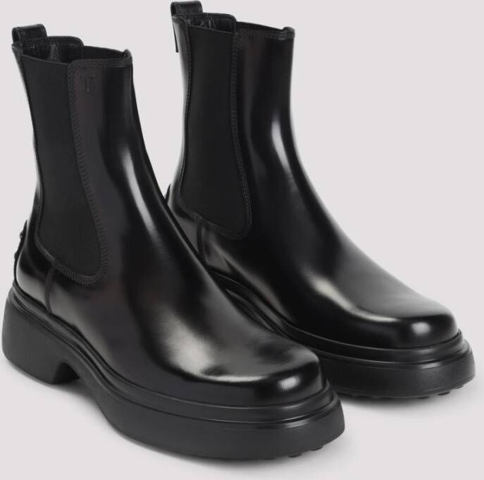 Tod's Zwarte leren enkellaarzen voor vrouwen