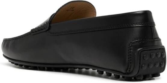 Tod's Zwarte leren instap platte schoenen
