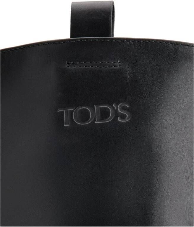 TOD'S Zwarte Leren Laarzen Zwart Dames