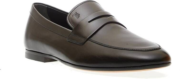 TOD'S Zwarte leren loafers Black Heren