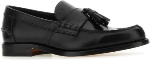 TOD'S Zwarte leren loafers Black Heren