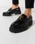 Tod's Zwarte leren loafers met logo - Thumbnail 2