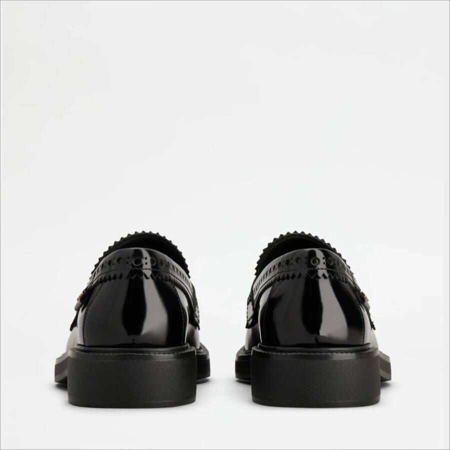 Tod's Zwarte leren mocassin rubberen zool