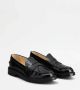 TOD'S Glanzende Loafers met Houndstooth Patroon Black Dames - Thumbnail 2