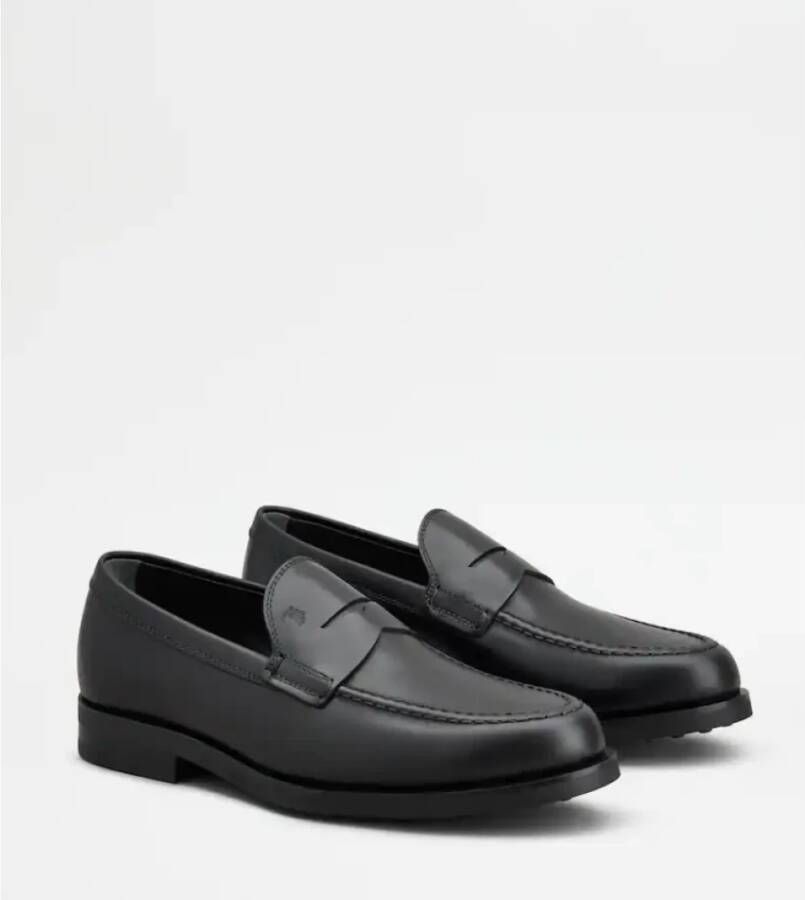 TOD'S Zwarte Leren Mocassin Schoenen Black Heren