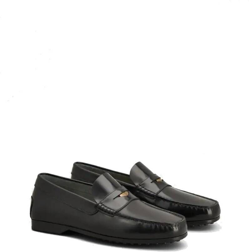 Tod's Zwarte Leren Penny Loafers