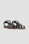 TOD'S Zwarte leren platte sandalen Black Dames - Thumbnail 3