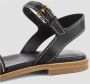 TOD'S Zwarte leren platte sandalen Black Dames - Thumbnail 5