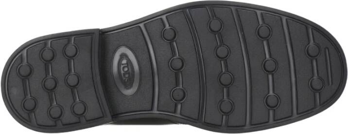 Tod's Zwarte Leren Platte Schoenen met Aangepaste Gesp