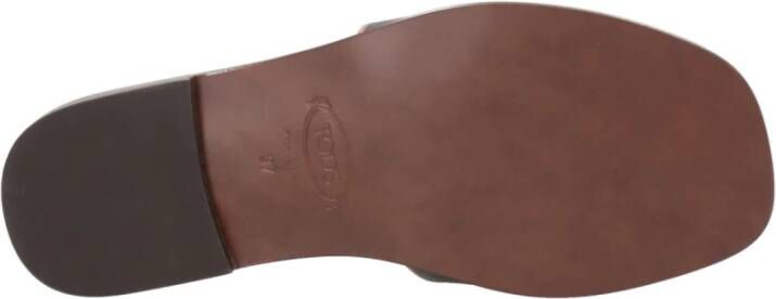 Tod's Zwarte Leren Slipper met Leren Zool