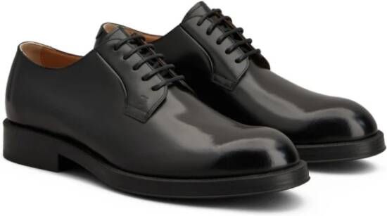 Tod's Zwarte Leren Veterschoenen Stijlvol