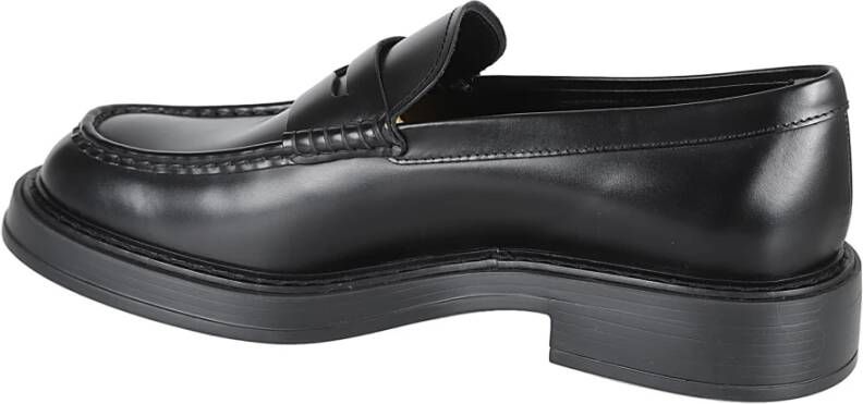 TOD'S Zwarte Loafer Schoenen met Debossed Logo Black Heren