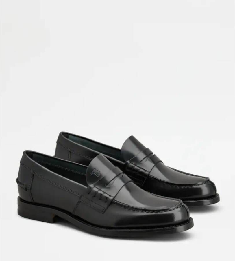 TOD'S Zwarte Mocassin Leren Platte Schoenen Black Heren
