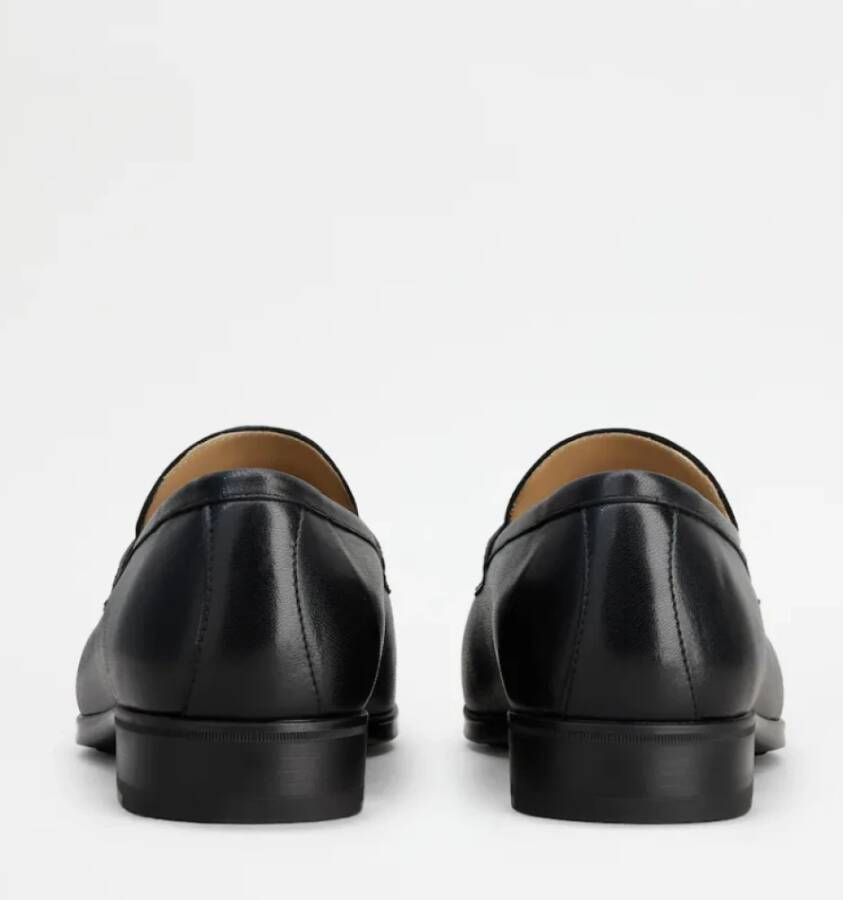 Tod's Zwarte platte mocassin met rubberen zool
