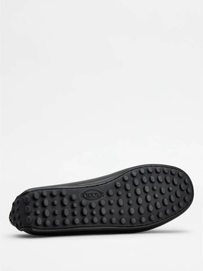 TOD'S Zwarte platte schoenen met franjes Black Dames