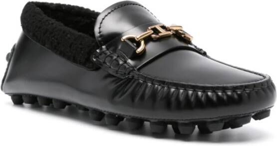 TOD'S Zwarte platte schoenen Gommino Macro Black Dames