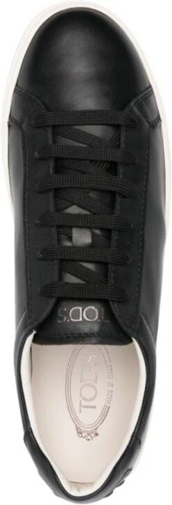 TOD'S Zwarte platte schoenen van generfd leer Black Heren