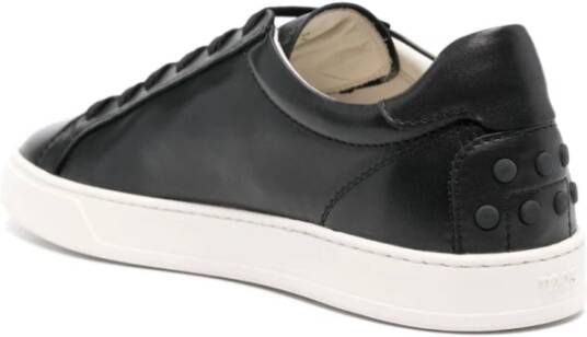 TOD'S Zwarte platte schoenen van generfd leer Black Heren