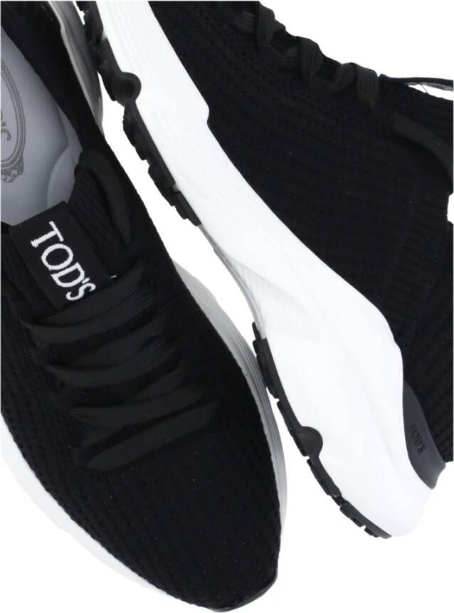 Tod's Zwarte Stoffen Sneakers met Logodetail