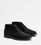 TOD'S Zwarte Suède Enkellaarzen met Geëmbosseerd Monogram Black Heren - Thumbnail 2