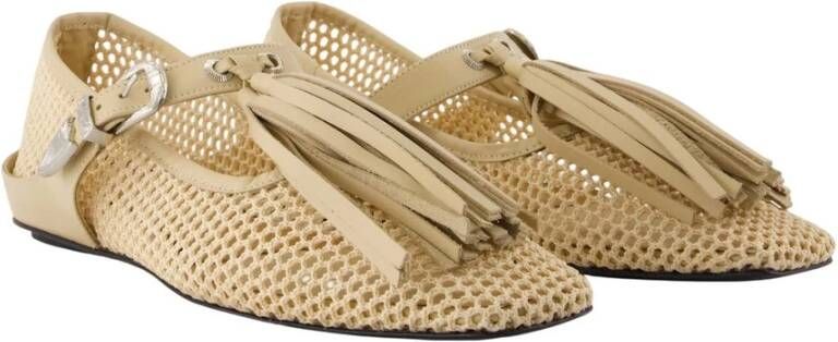 Toga Pulla Mesh Ballerina's in Beige Stof