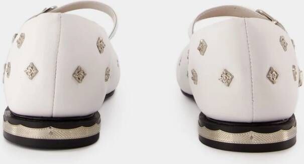 Toga Pulla Witte Leren Ballerinas Slip-On Ronde Neus White Dames