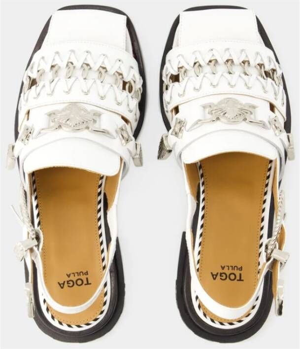 Toga Pulla Witte Leren Open Puntige Sandalen