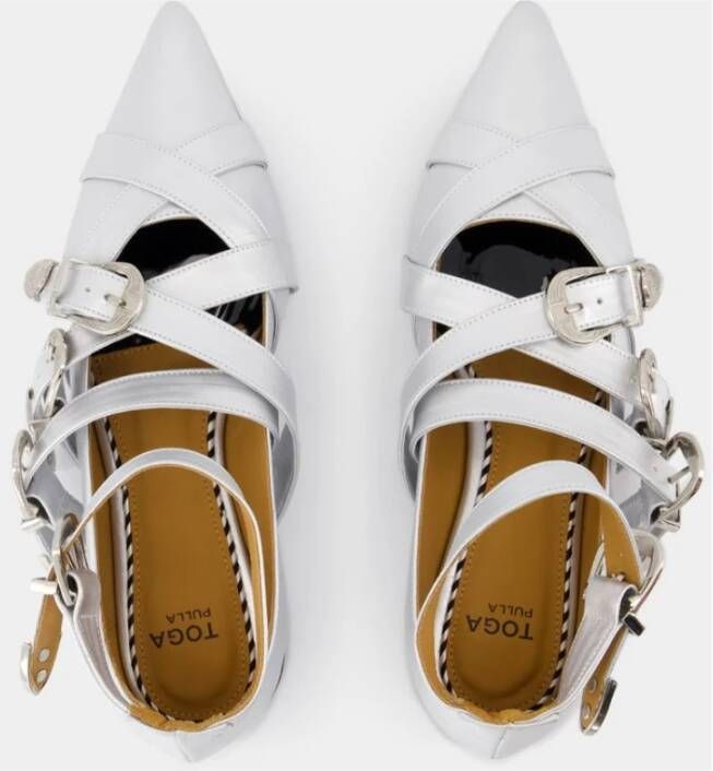Toga Pulla Zilveren Leren Puntige Ballerina's Gray Dames