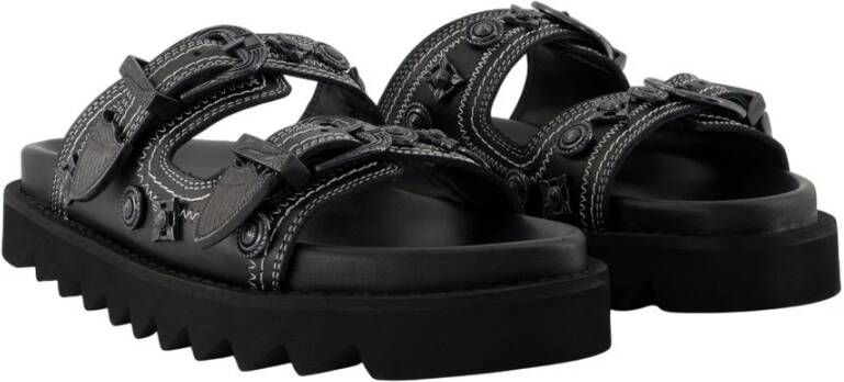 Toga Pulla Zwarte Leren Sandalen Noir Stijl