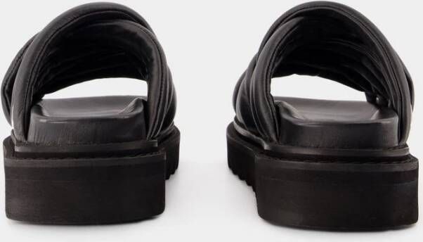 Toga Pulla Zwarte Leren Sandalen Slip-On Stijl Black Dames