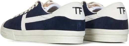 Tom Ford Blauwe Sneakers met Vetersluiting Blauw Heren