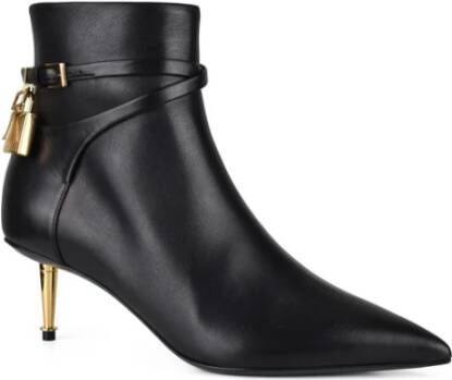 Tom Ford Elegante zwarte leren laarzen met hak Zwart Dames