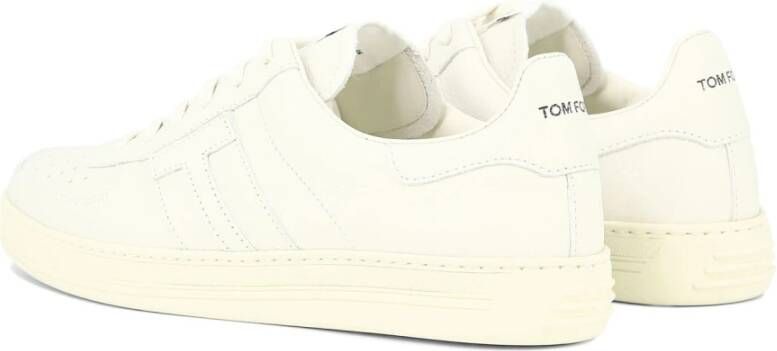 Tom Ford Cambridge Sneakers Leer en Katoen White Heren