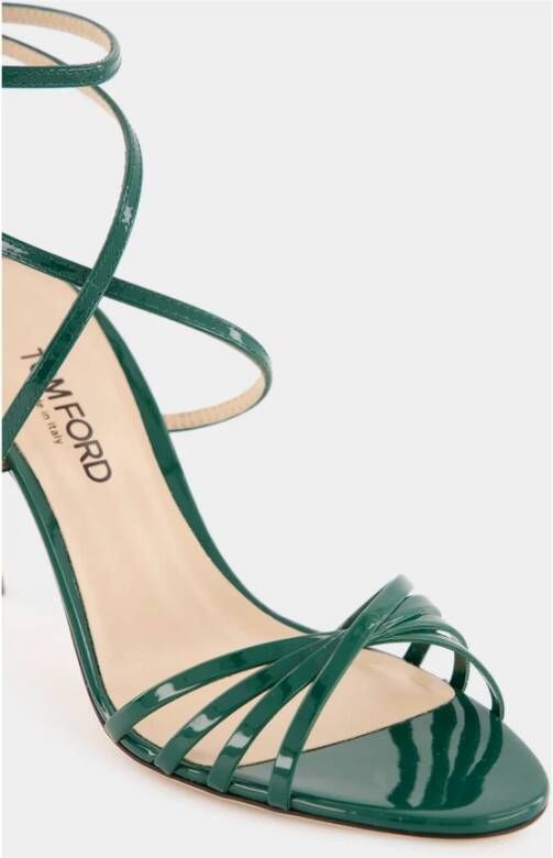 Tom Ford Elegante Smaragdgroene Lakleren Sandaal