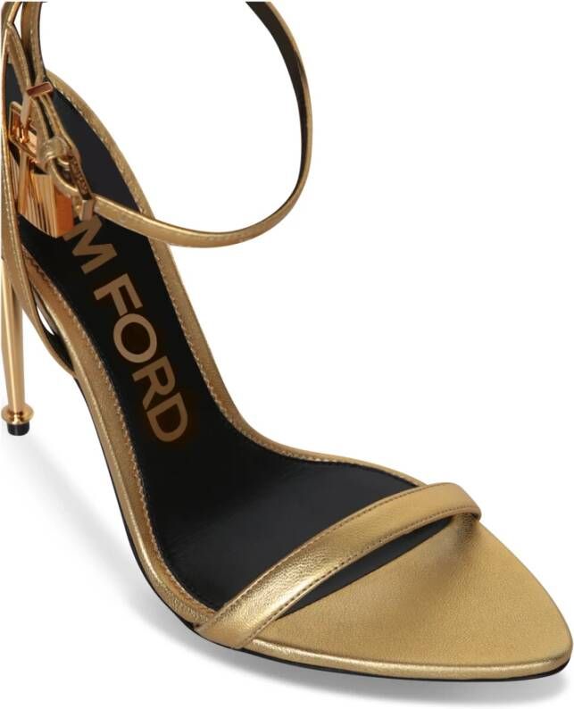 Tom Ford Gouden Enkelband Stiletto Sandalen Yellow Dames