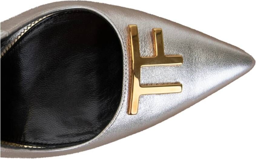 Tom Ford Leren pumps met gouden metalen detail